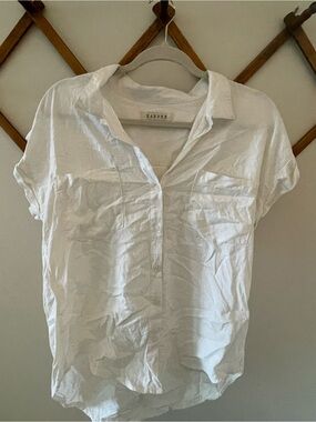 Harper Linen White Short-Sleeve Button-Up Shirt